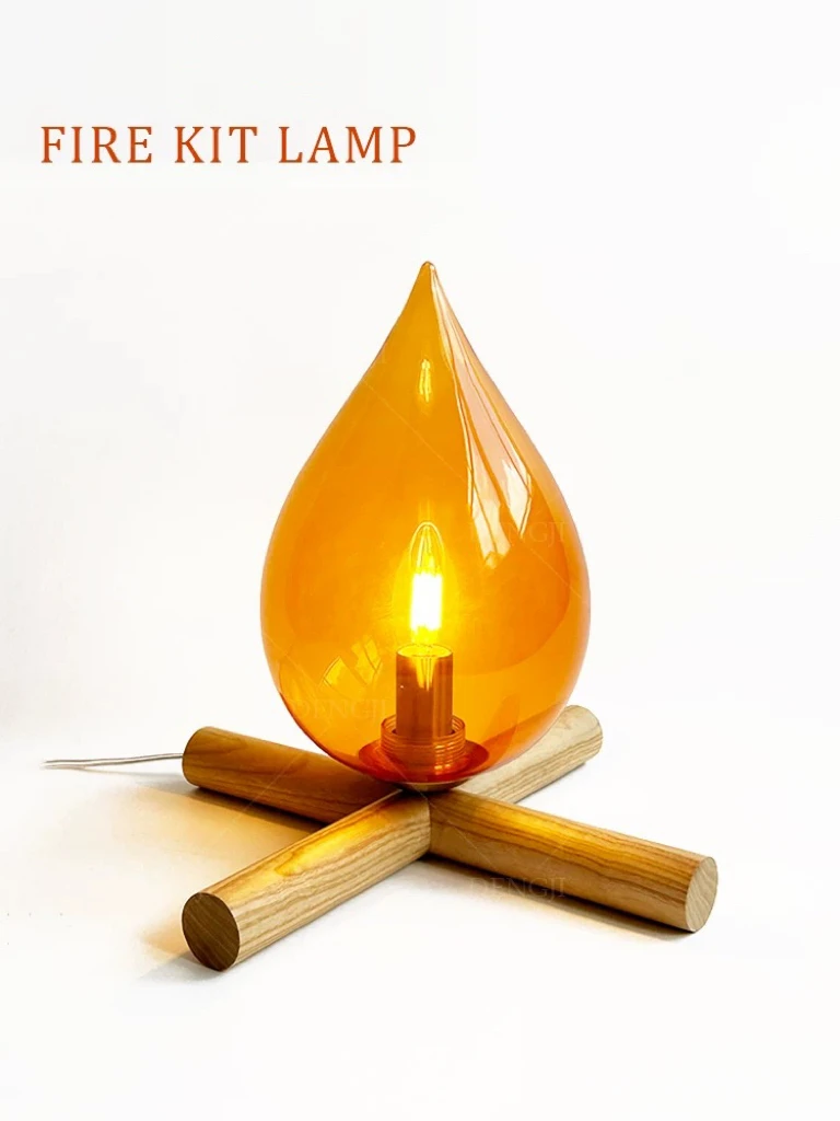[Fire Lamp] Table Lamp Retro Atmosphere Bedroom Bedside Night Light