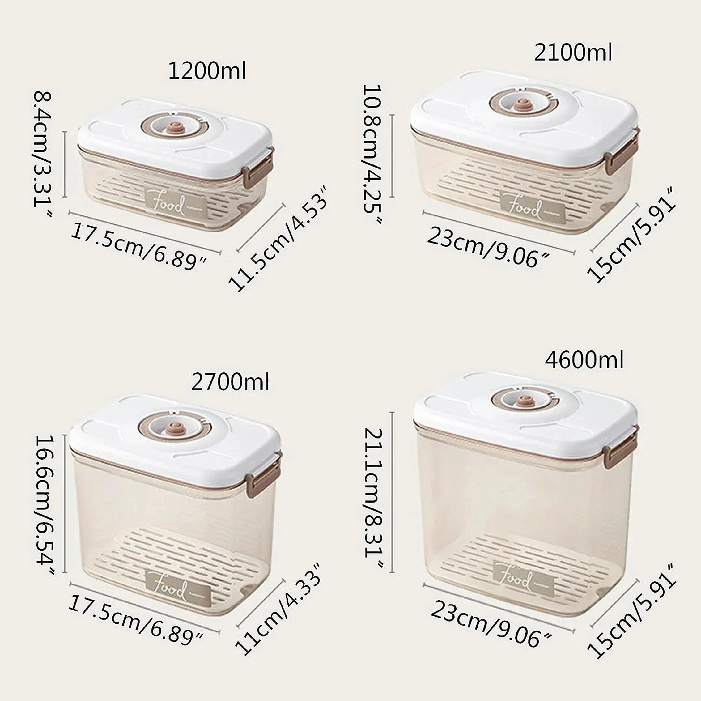 Food Vacuum Storage Box Sealed Kitchen Fresh-Keeping Box Large Capacity Food Transparent Storage Container with Vacuum Pump