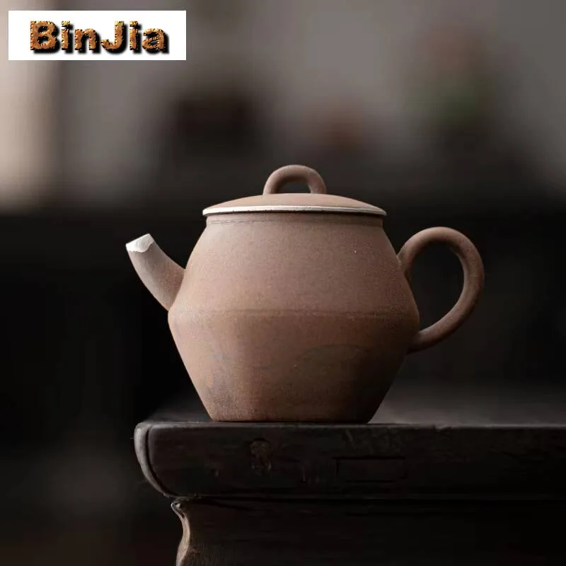 

160Ml Ancient Gilded Sier Teapot Handmade Old Rock Mud Pot Household Tea Making Kettle Elegant Teaware Supplies Ornaments Gift