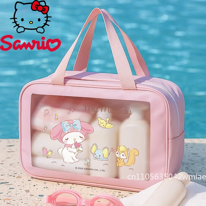  New Handheld Makeup Bag Fashion High Quality Transparent Storage Bag Cartoon Versatile Large Capacity Travel Storage Bag