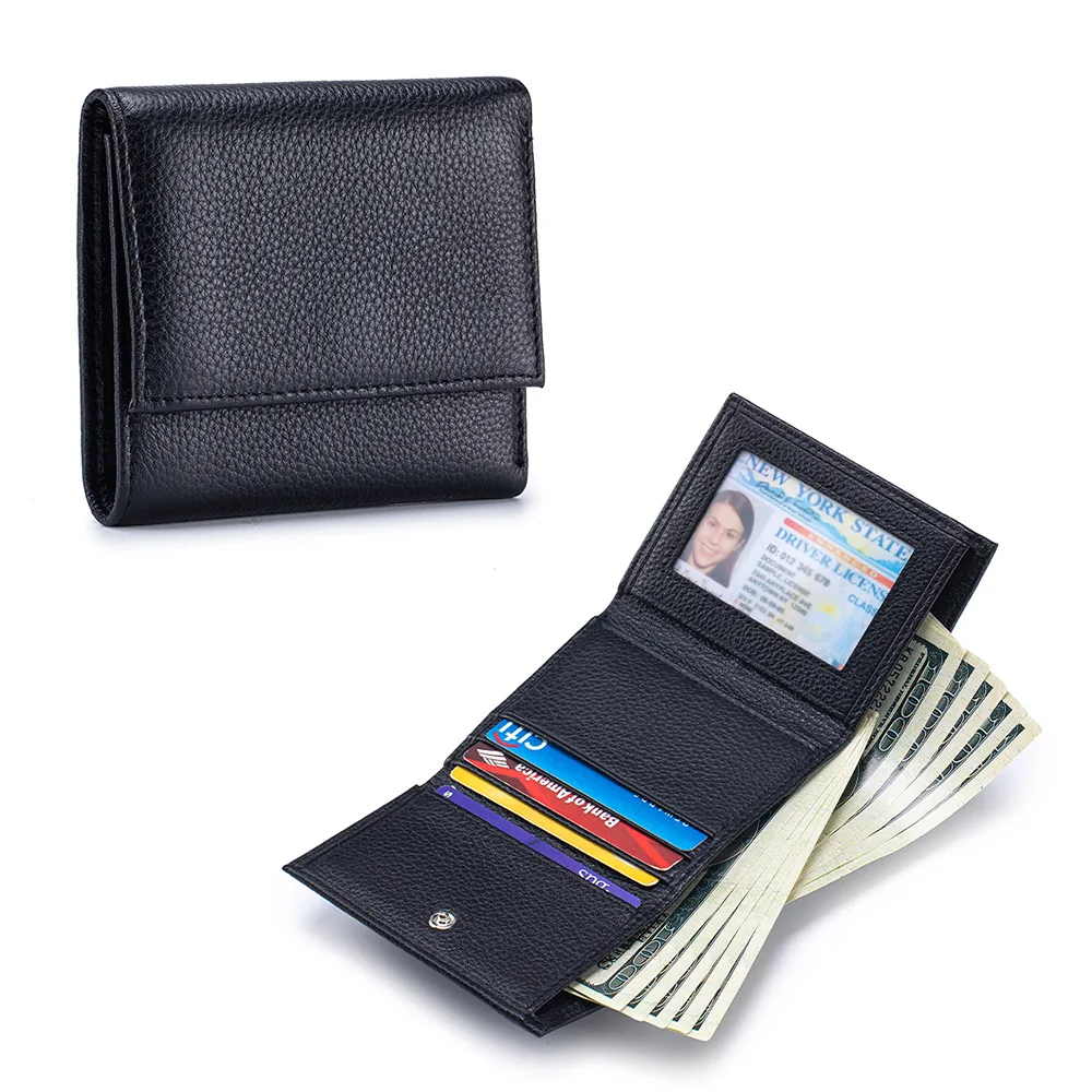 Woman Wallet Genuine Leather Short Wallet For Women Foldable Purse New Ultra-thin Japanese-style Wallet Female Card Holder