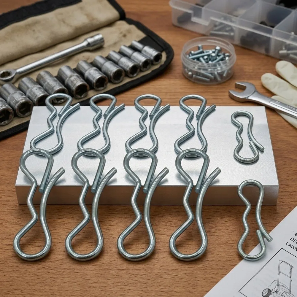 194209 and 194208 Bow Tie Lock Cotter Pins for Craftsman Lawn Mower For Deck Clips 7/16 inch 5/16 inch 10 pcs Silver