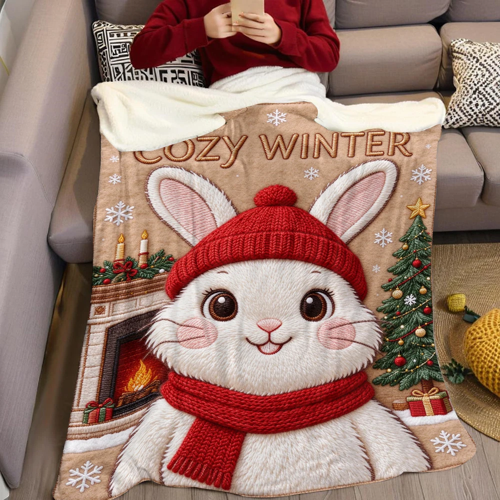 Stitch Khaki Plaid Lightweight Flannel Blanket Breathable Cozy Throw Blanket for Spring Summer Sofa Bed Air Conditioning