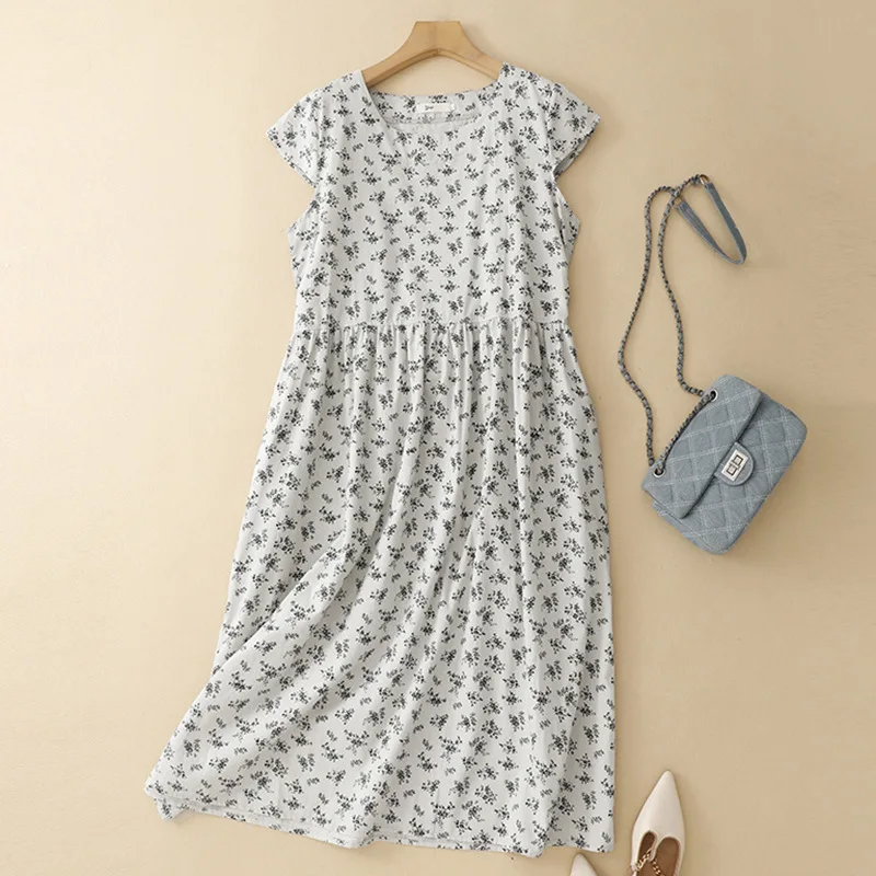 

Long Dress Women Dresses A Line Vestidos Y2k Streetwear Round Neck Short Sleeve Print Floral Elegant Party Night Work 2026