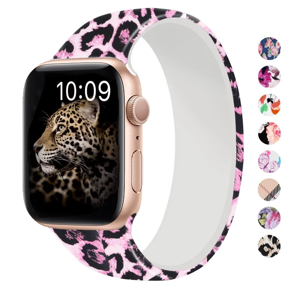 Solo Loop Strap for Apple watch 5 4 3 SE 6 Elastic Silicone belt bracelet Apple Watch Band 40mm 44mm iwatch band 38mm 42mm