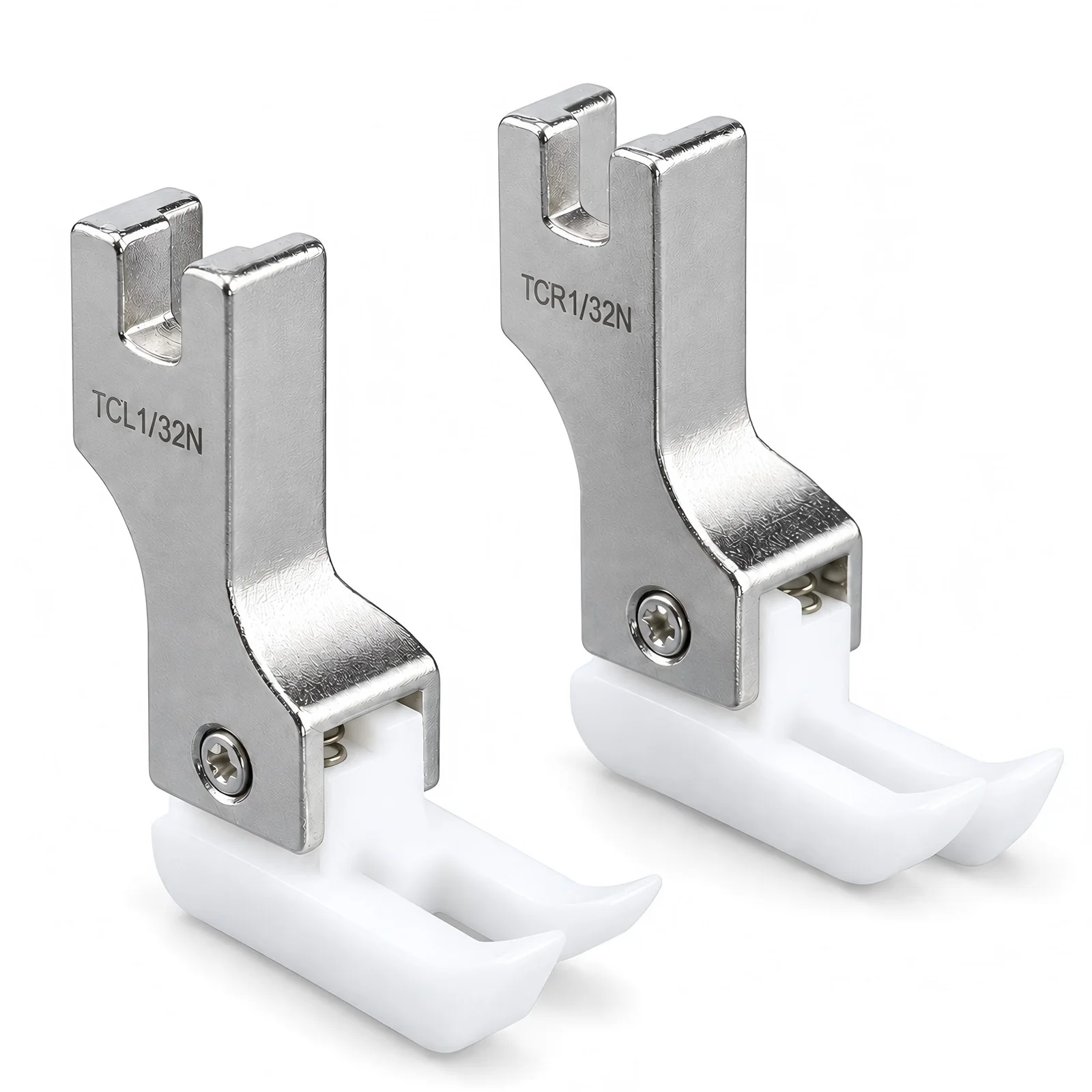 (10-Pack) 1/32 inch (0.1cm) Right and Left Compensating PTFE Non-Stick Presser Foot Fit 1-Needle Lockstitch Sewing Machines