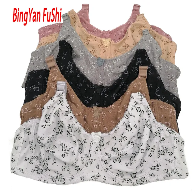 Biustonosz damski Plus Size Pełna miseczka D E F Nieusztywniana bielizna Push Up Minimizer Odzież Bielizna Oddychająca Bawełna BH 38-50 48 46 C19