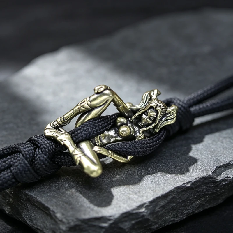 Beauty Girl Brass Knife Beads DIY Paracord Handmade Woven Lanyard Pendants Umbrella Rope Bracelet Charms DIY Accessories