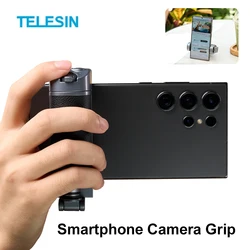 TELESIN Camera Handle Smartphone Clip Bracket Smart Remote Control Mobile Phone Anti-shake Selfie Device Desktop Phone Stand