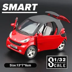 1/32 Scale SMART Metal Toy Alloy Diecast Car Model Simulation Vehicle Sound And Light Pull Back Toys For Boy Birthday Gifts