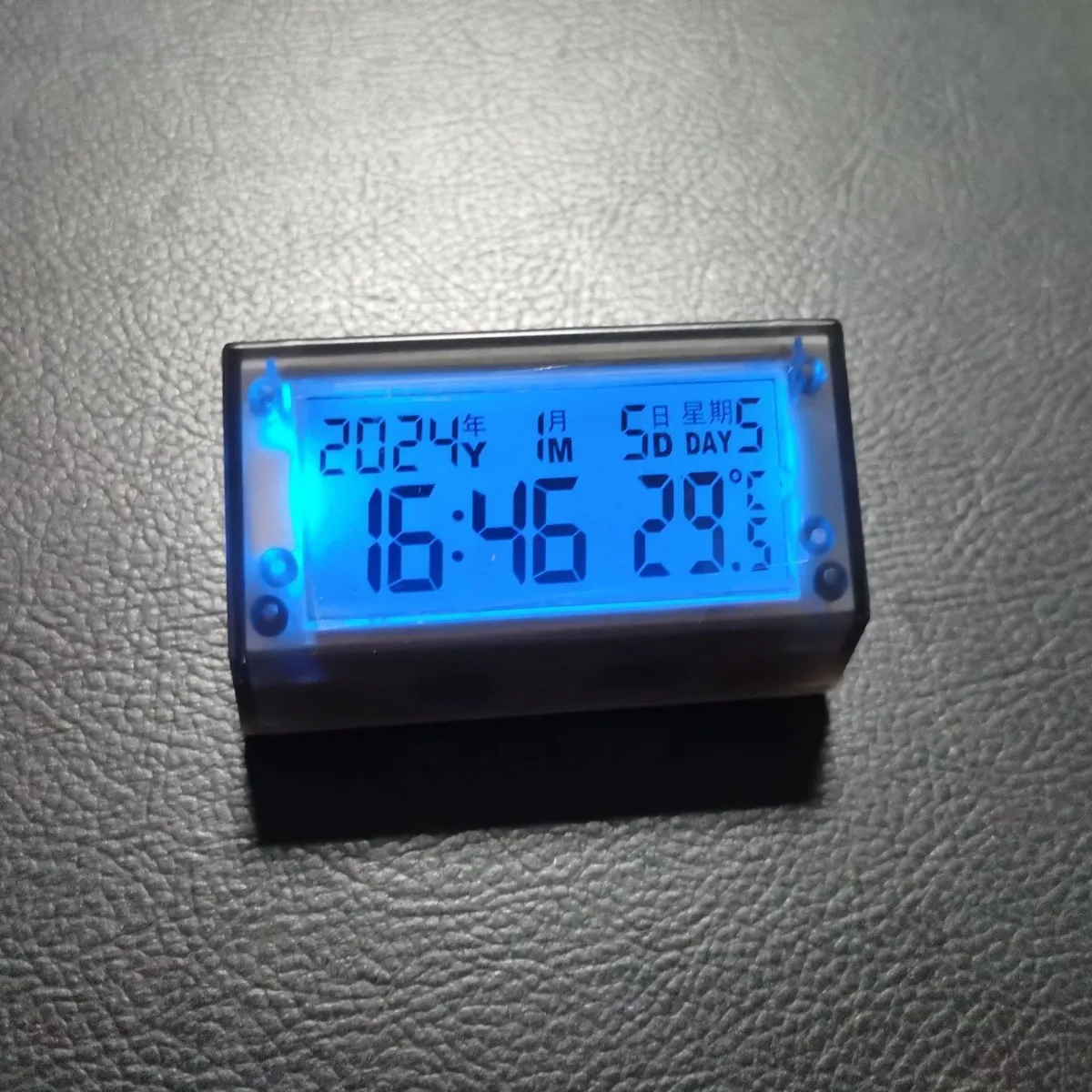Car Dashboard Date And Temperature Display  Solar Energy For Mini Digital Clock Automotive Interior Modification Accessories