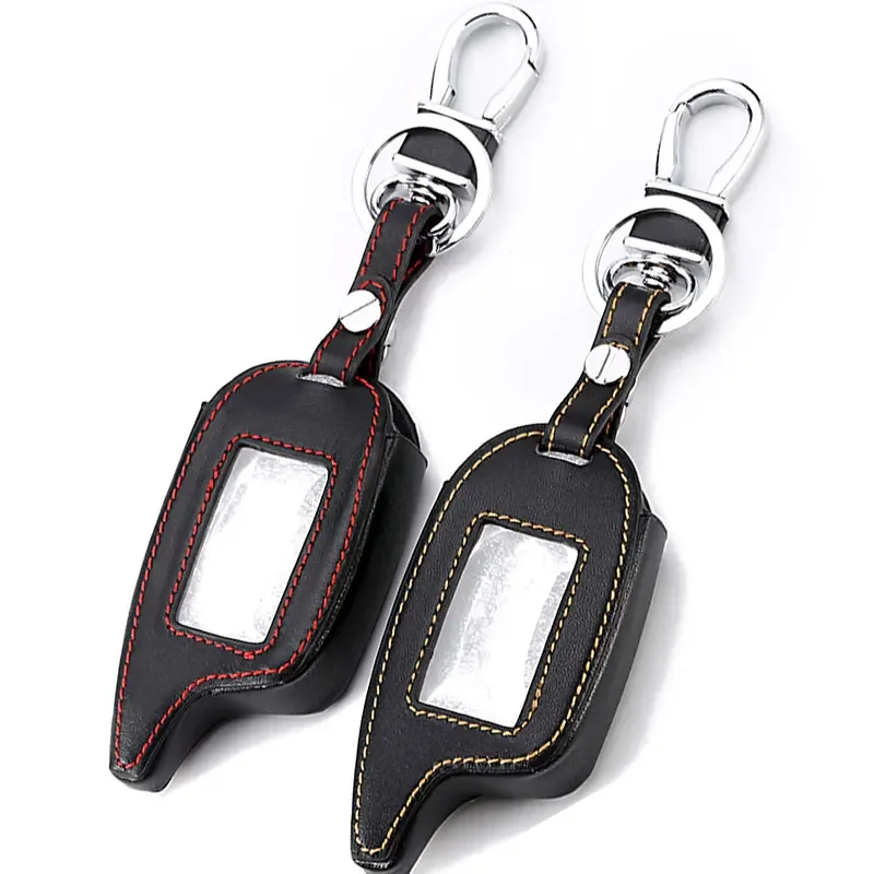 Leather key case for Pandora DXL 3000 3100 3170 3300 3210 3500 3700 two way car alarm system LCD remote fob cover keychain bag