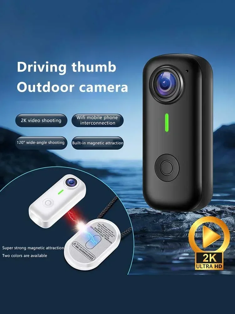 AliExpress Lenovo Magnetic Mini Sports Camera Thumb Camera 120° Wide Angle Smart Anti Shake For Cycling Vlog Motorcycle  School Recording