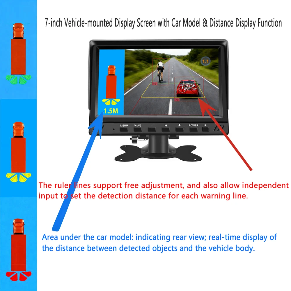 4 Camera AI Security System with Reverse Camera & Monitor 1080P AHD Ranging Technology for Truck/Bus 12-24Vnew