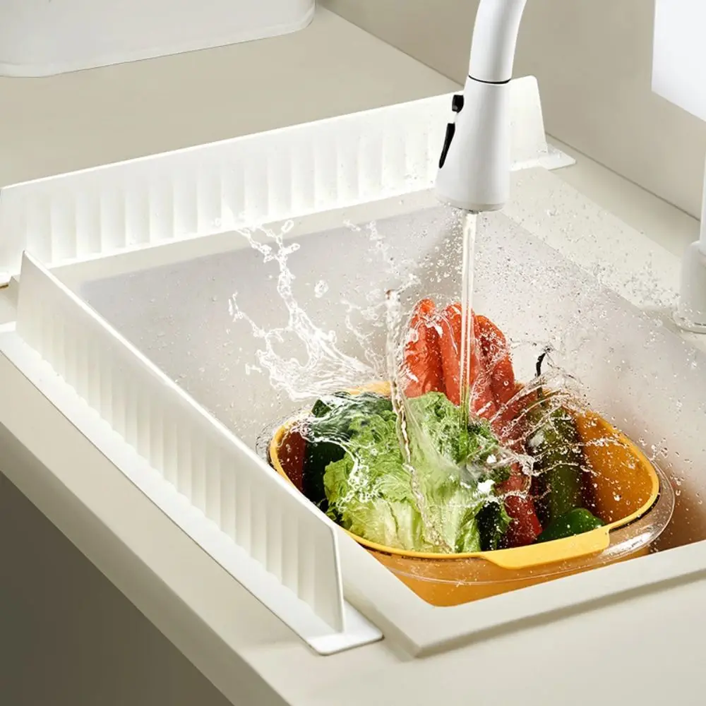 with Suction Cup Sink Splash Guard Household Silicone Splash-Proof Sink Baffle Heightening Prevent Water Countertop