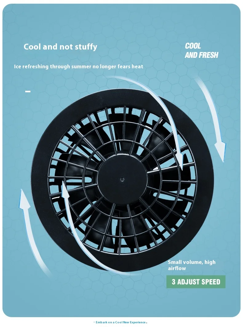 Men's Air Conditioning Clothing Outdoor Work Intelligent Adjustable Cooling Fan Collar Jacket Retro Color Blocked Men's Clothing