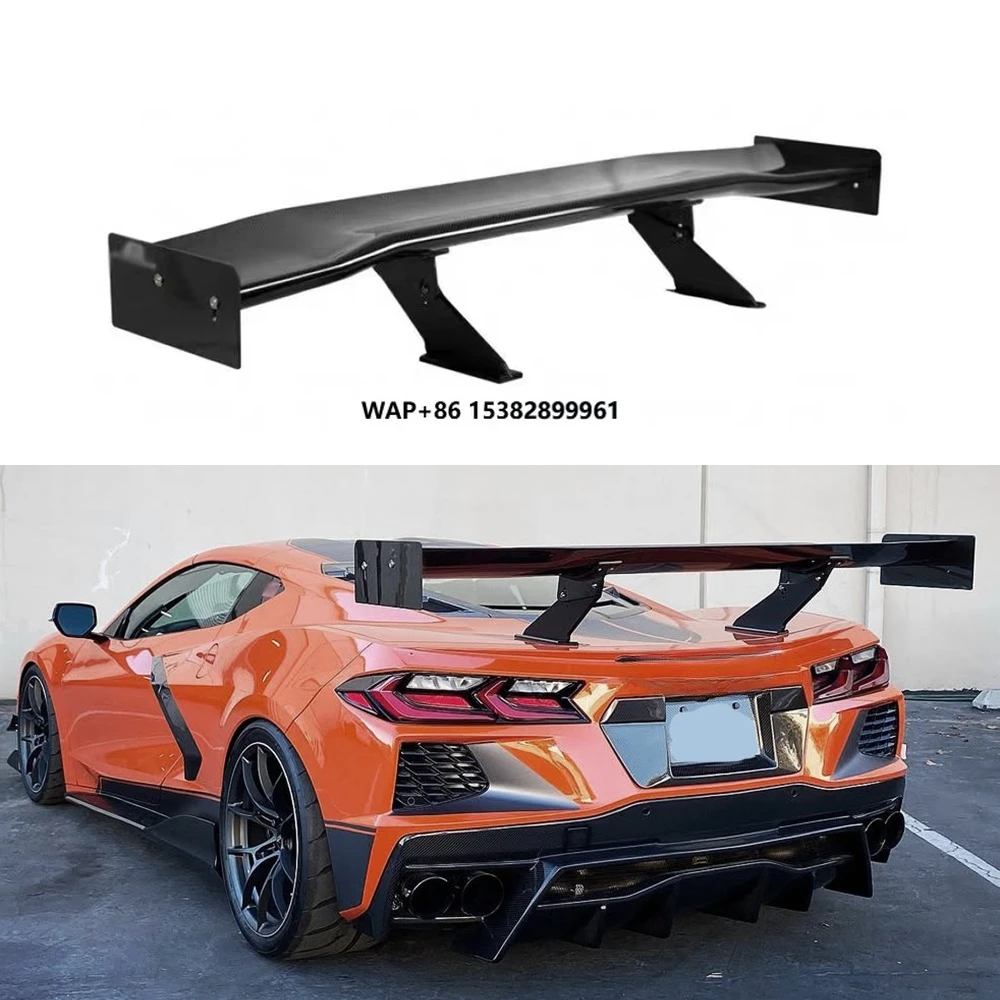 

Rear Trunk Lid High Wing Spoiler for 20-Up Corvette C8 Real Carbon Fiber Rear Wing