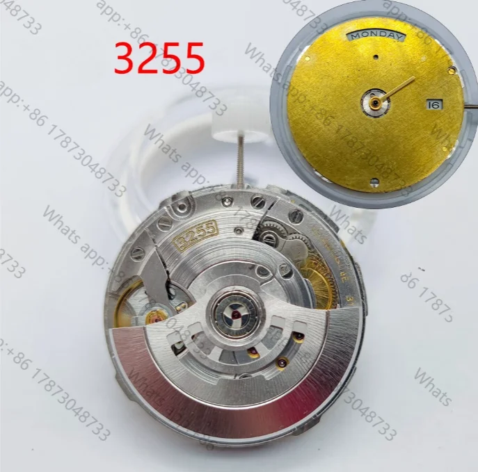 3255 Automatic Movement Hight Quality 31 jewels Watch Mechanism Replacement Movement Dual Calendar Date at 3 O'clock