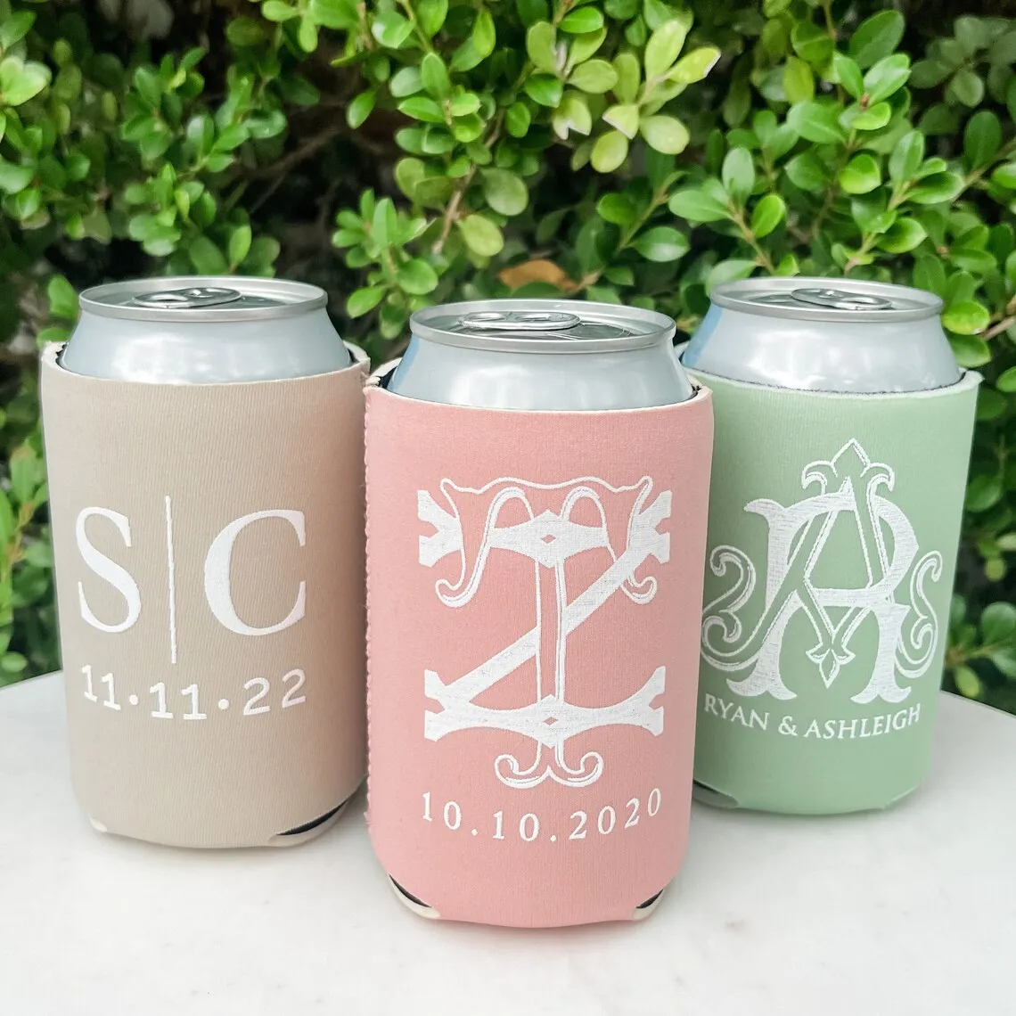 Personalized Can Coolers, Monogrammed Can Cooler, Wedding Favors, Custom Party Favors, Cheers Favor, Can Cooler Favor, Neoprene