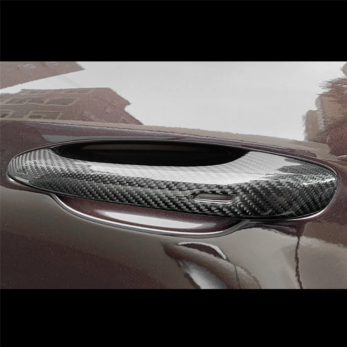 Carbon Fiber Car Door External Handle Cover with Keyhole for Porsche- MACAN Cayenne Panamera 2014- 2020 Car Accessories