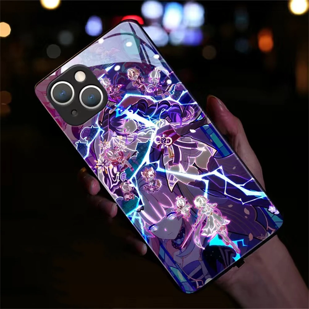 

Hot Game Role Anime Luminous Smart Phone Case For Samsung S24 S23 S22 S21 S20 FE Note 10 Plus 20 Ultra A54 LED Light Up Cover