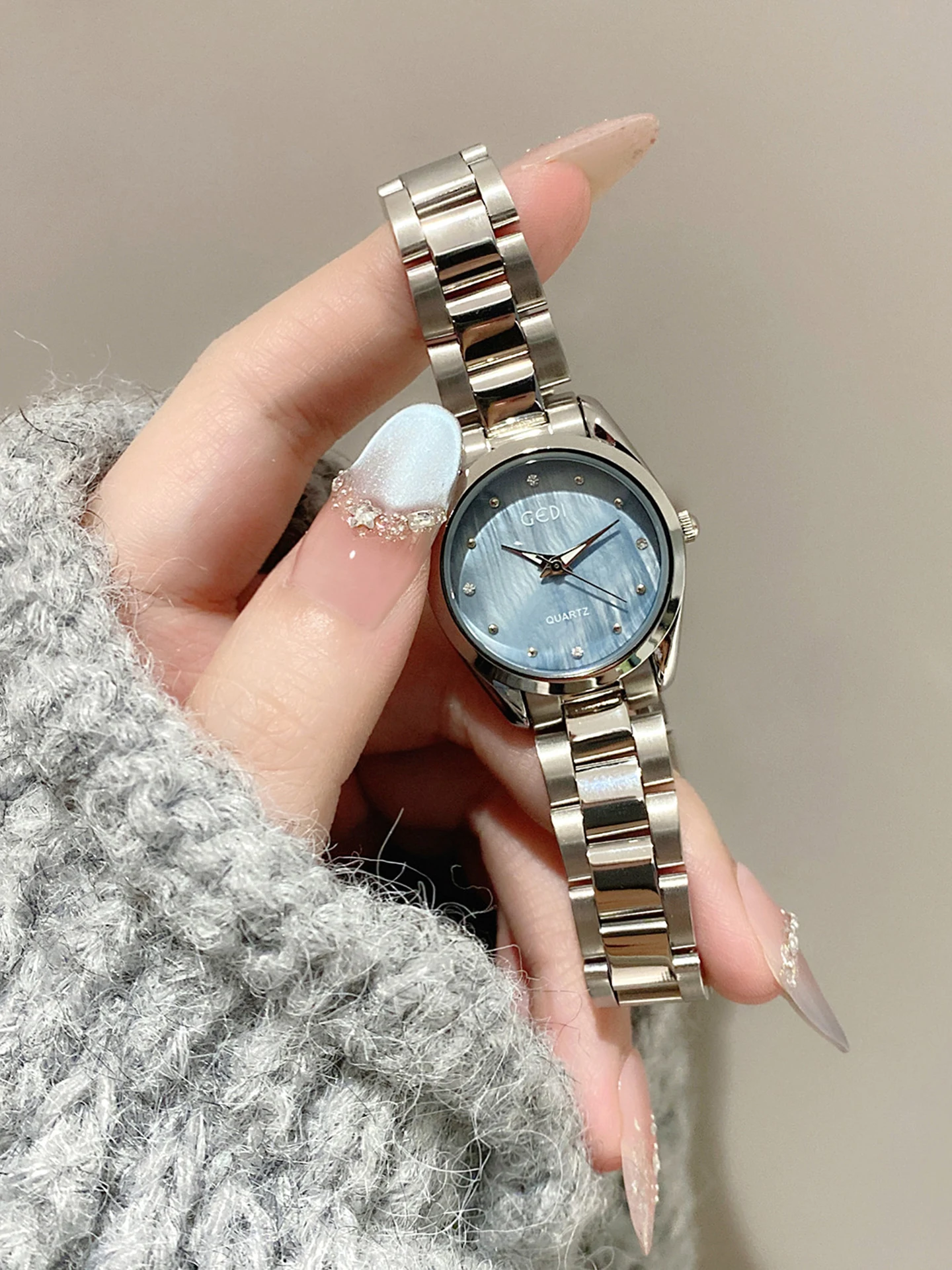 Women'swatch light luxury fashion student steel band simple temperament quartz women's watch elegant ladies watch gift for women