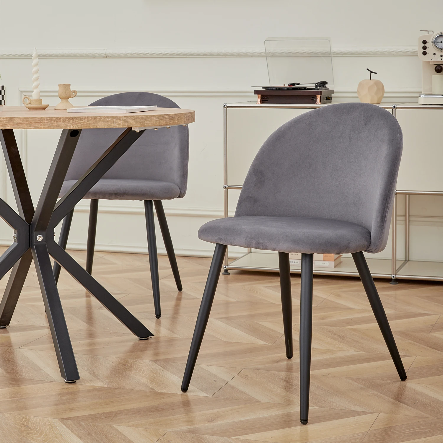 Ein Satz von 2 Küche nordischen Esszimmers tühlen Schlafzimmer Samt Kommode Party moderne Luxus Esszimmers tühle Design einzigartige Wohn möbel – Detail 6