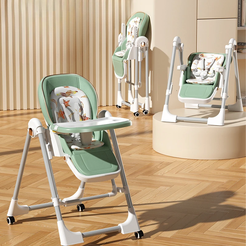 

Convertible Baby High Chair Booster Seat with Adjustable Height, Reclining and Removable Tray for Feeding and Travel