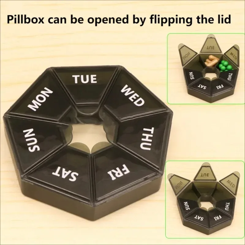 1/2Pcs Pill Case Plastic 7 Days Tablet Candy Box Portable Storage Tablet Holder Travel Organizer Pill Dispenser Container