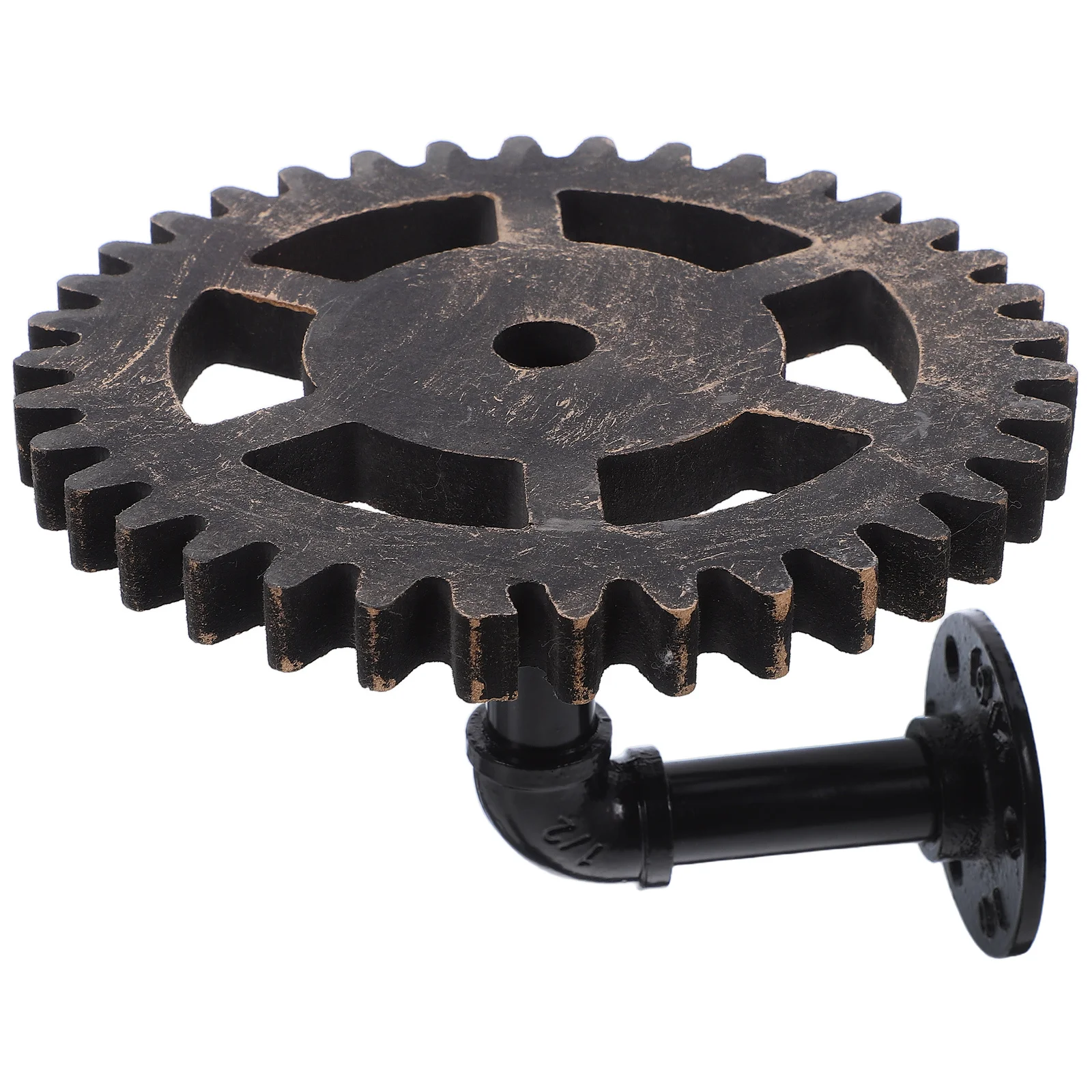 

Steampunk Gear Wall Shelf Industrial Floating Rack Wrought Iron Construction for Living Room Bedroom Balcony Vintage Decorative