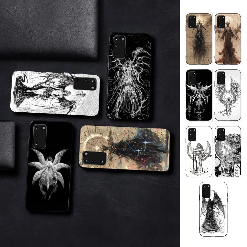 Gothic Girl Sculpture Retro Phone Case For Samsung S 9 10 20 21 22 23 30 23plus lite Ultra FE S10lite Fundas