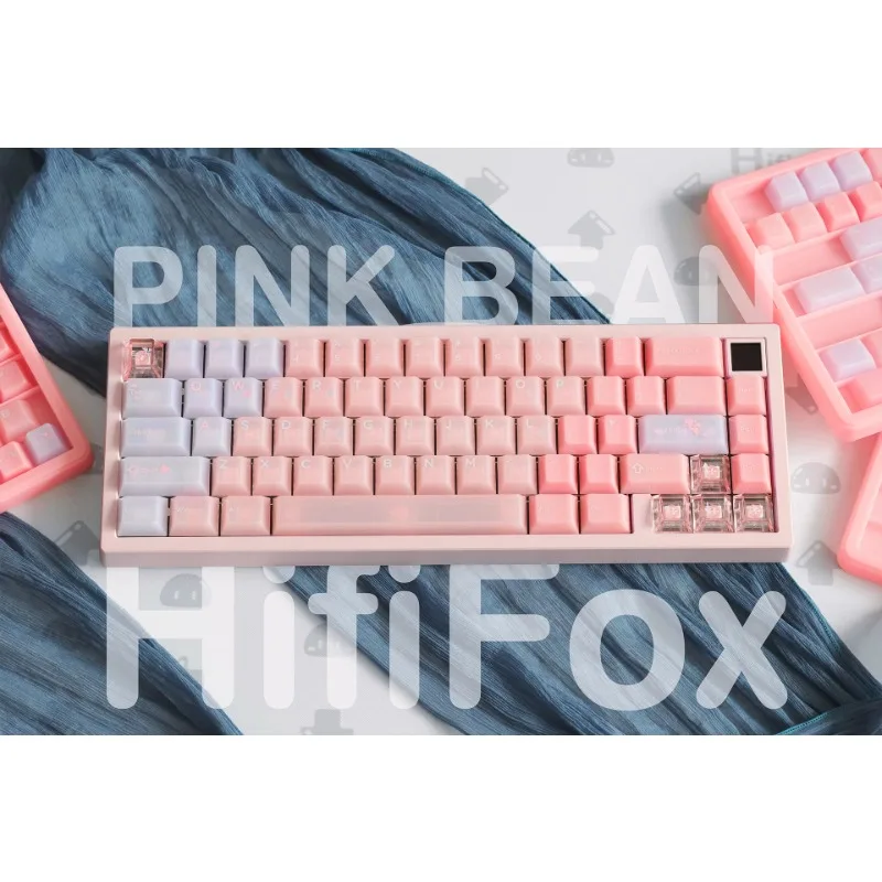 

Half Transparent Pink Theme Keycaps Set Cherry Profile PC Personalized Customized Keycaps for Mechanical Keyboard Accessories