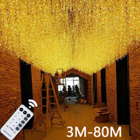 Outdoor Waterproof For LED Curtain Icicle Fairy String Light Street Garland On The House Winter Ramadan Christmas Decorations