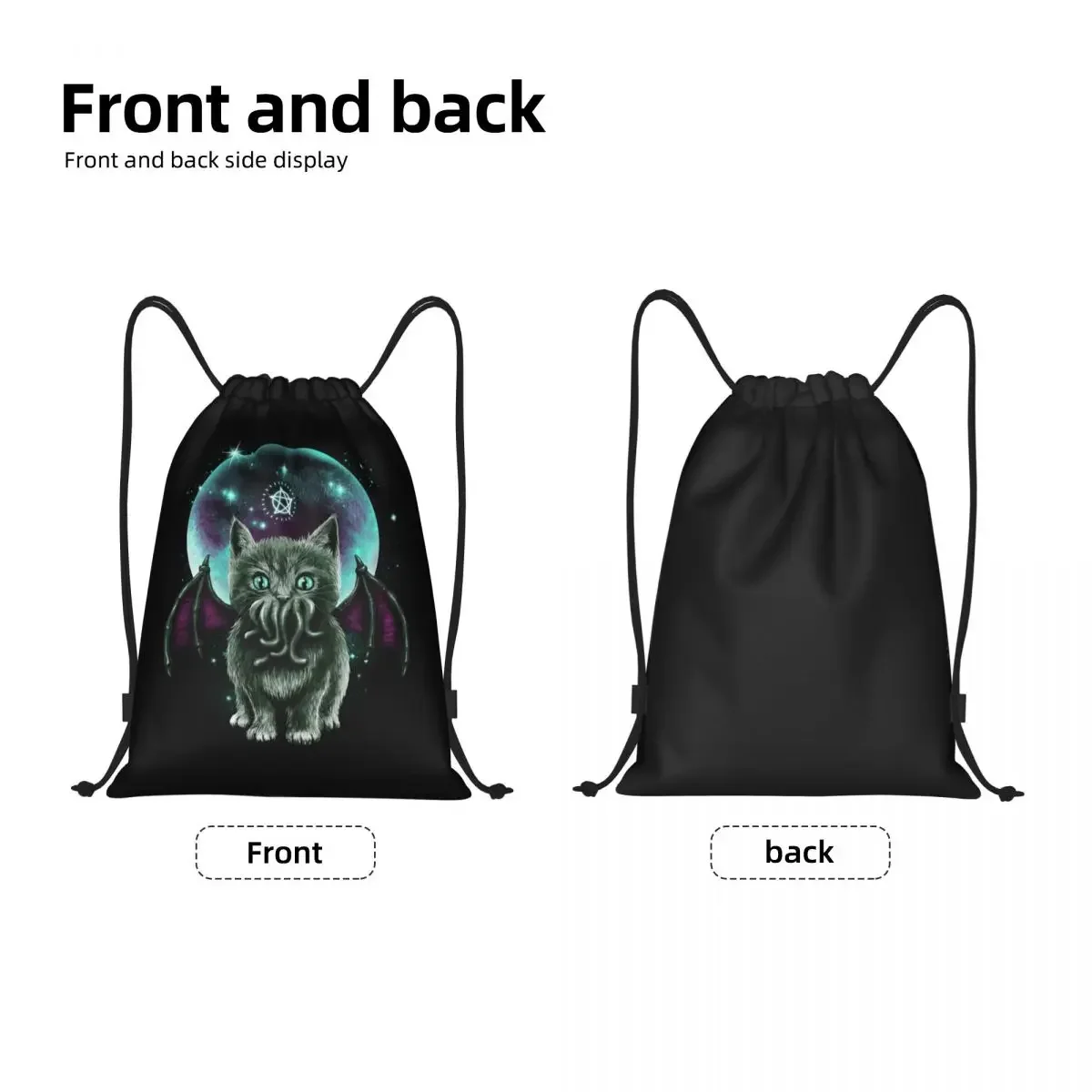 Harajuku Call Of Cthulhu Drawstring Bag for Training Yoga Backpacks Women Kaiju Cat Monster Lovecraft Film Sports Gym Sackpack