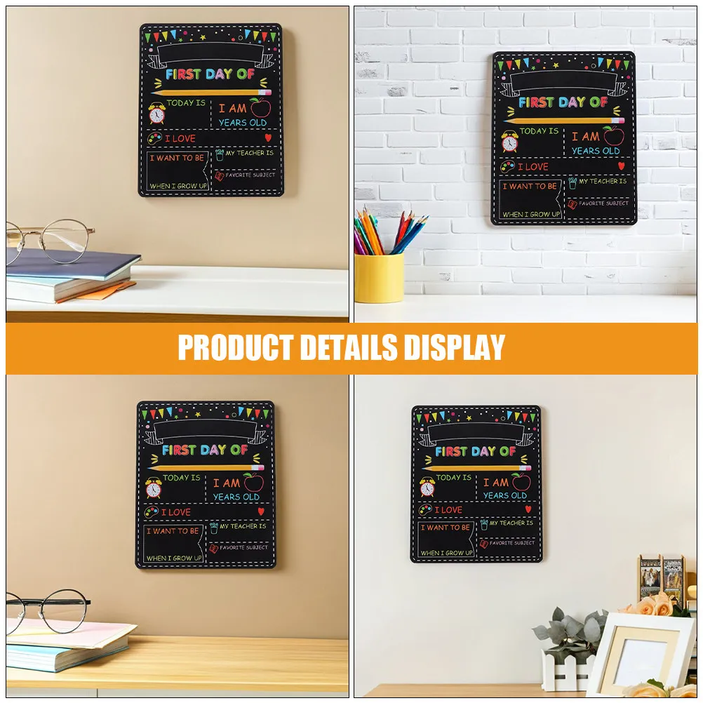 2Pcs Student Blackboard Double Sided Reusable First Day of School Board Sign School Supplies Classroom Decor Teacher Day Sign