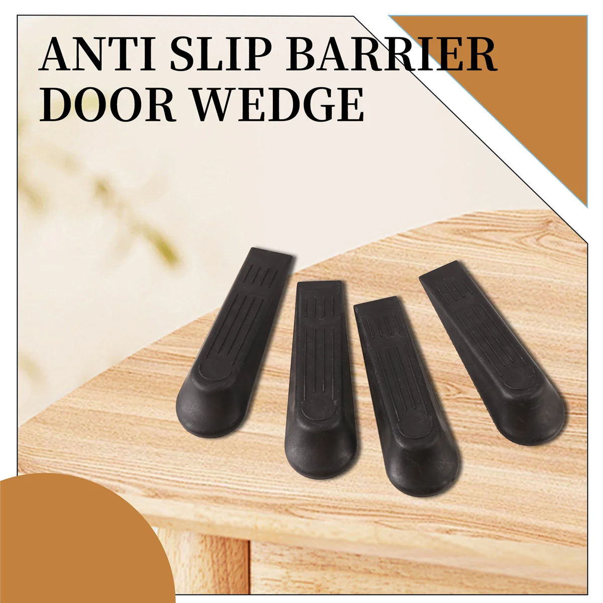 4 قطع جديدة من البلاستيك الأسود غير القابل للانزلاق سدادة الباب العازلة إسفين الباب