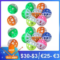 Colourful 18Pcs/Set 4cm Plastic Pet Cat Kitten Play Balls With Jingle Bell Pounce Chase Rattle Toy For Cat Pet Supplies