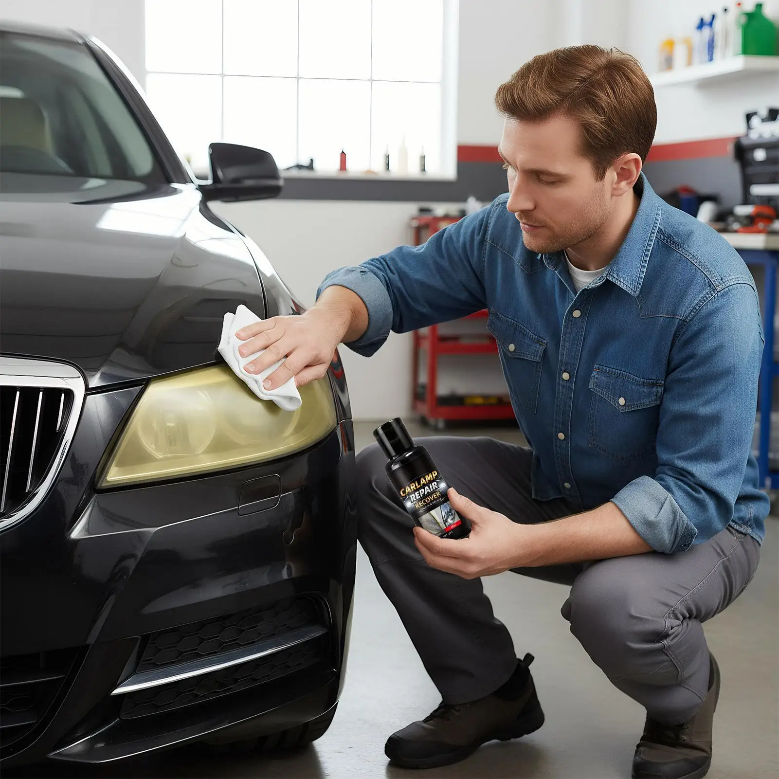 Car Headlight Restoration Cream Boost Visibility Headlight Stain Remover Paste for Car for Rain Fog Dust Garage Workshop