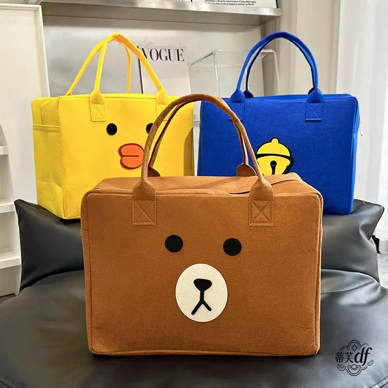 

Casual Cartoon Plush Handbag New Style Suitcase Storage Bag Simple Versatile Fashion Large Handbag Women's Hobo Bag