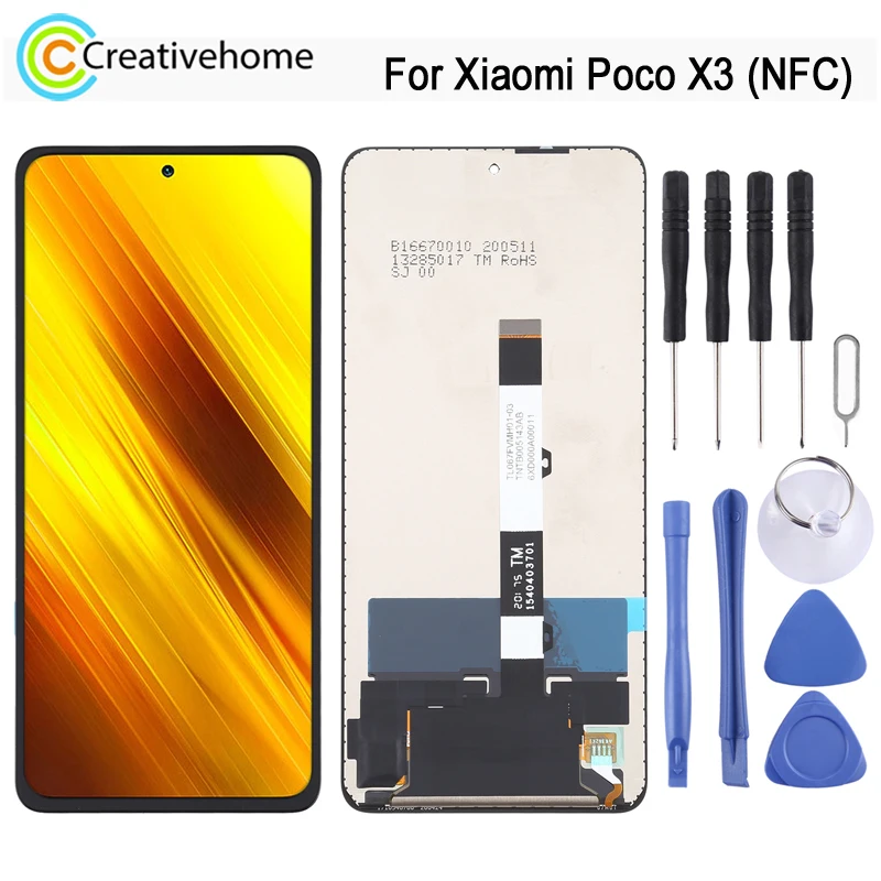 

ЖК-дисплей 6,67 дюйма для Xiaomi Poco X3 / Poco X3 NFC, сенсорная панель и дигитайзер, полная сборка, Запасная часть