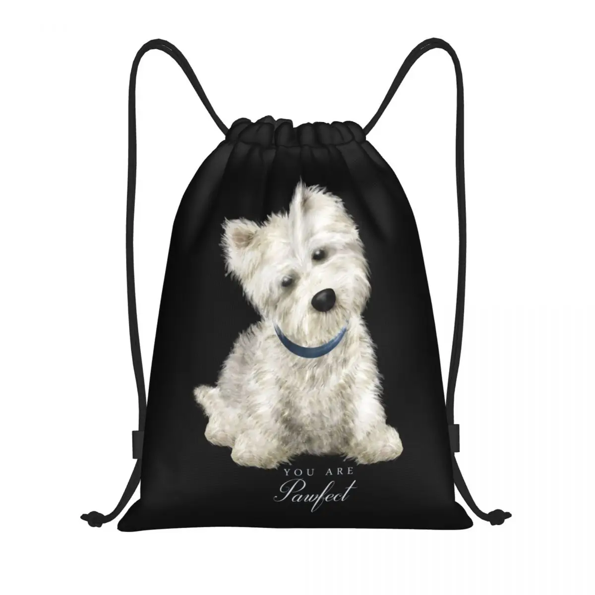 

Sweet West Highland White Terrier Dog Drawstring Backpack Lightweight Westie Puppy Gym Sports Sackpack Sacks for Traveling