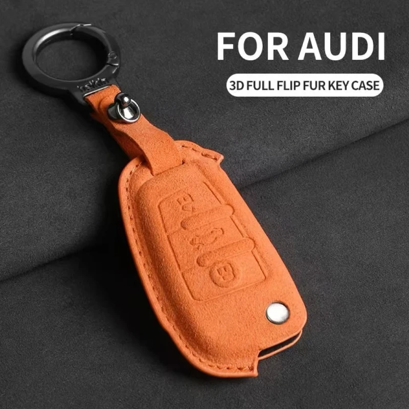 

Suede Car Key Case Cover For Audi A1 A3 A4 A5 A6 C7 A7 S3 S7 S8 R8 Q2 Q3 Q5 Q7 Q8 SQ5 8P TT Car Key Shell Accessories