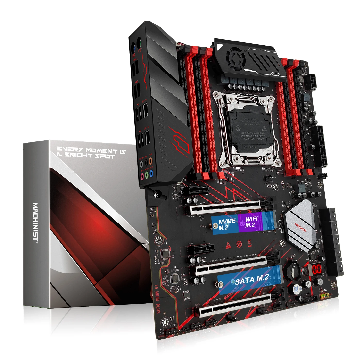 Imagem -01 - Motherboard Suporte Lga 20113 Xeon e5 2666 2667 2670 2696 v3 v4 Processador Ddr4 Ecc Memória Não-ecc Nvme M.2 Mr9d Machinist-x99