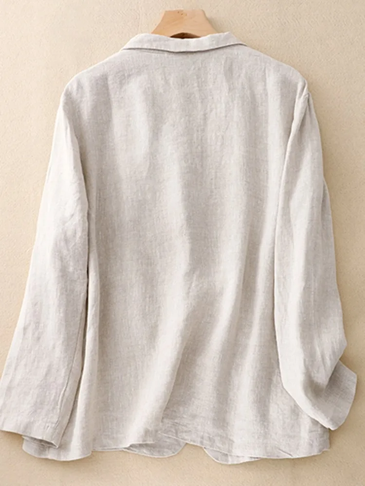 Chaqueta informal de Estilo Vintage para mujer, abrigos holgados que combinan con todo, Color sólido, B2912, novedad de otoño, 2023