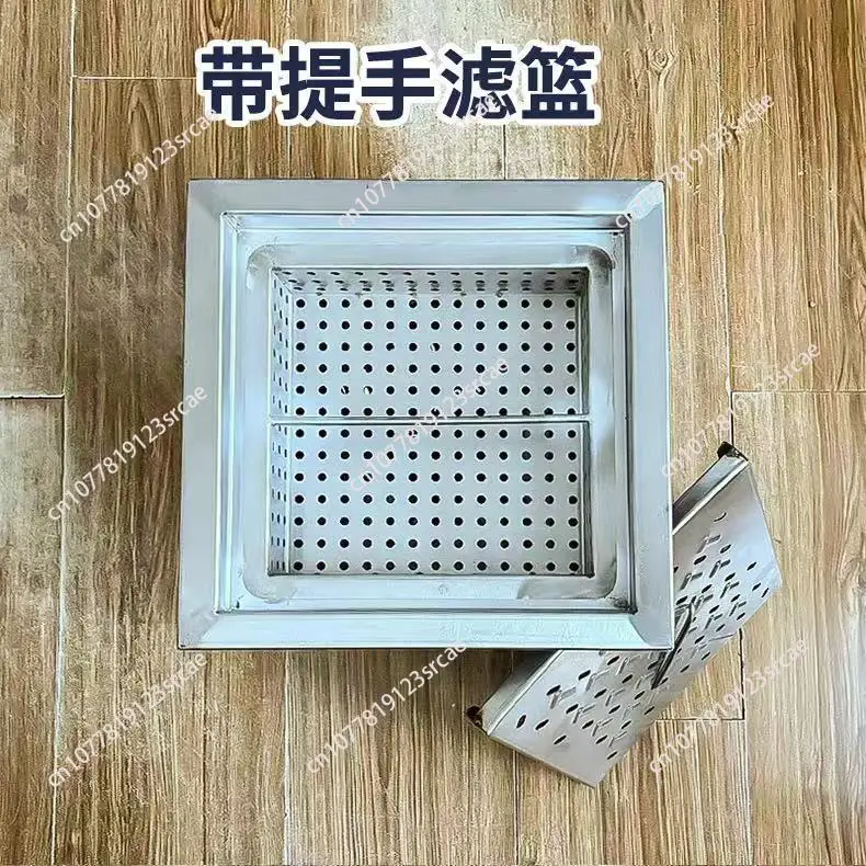 Stainless steel industrial anti-odor water seal catering kitchen inspection stainless steel drainage large diameter floor drain