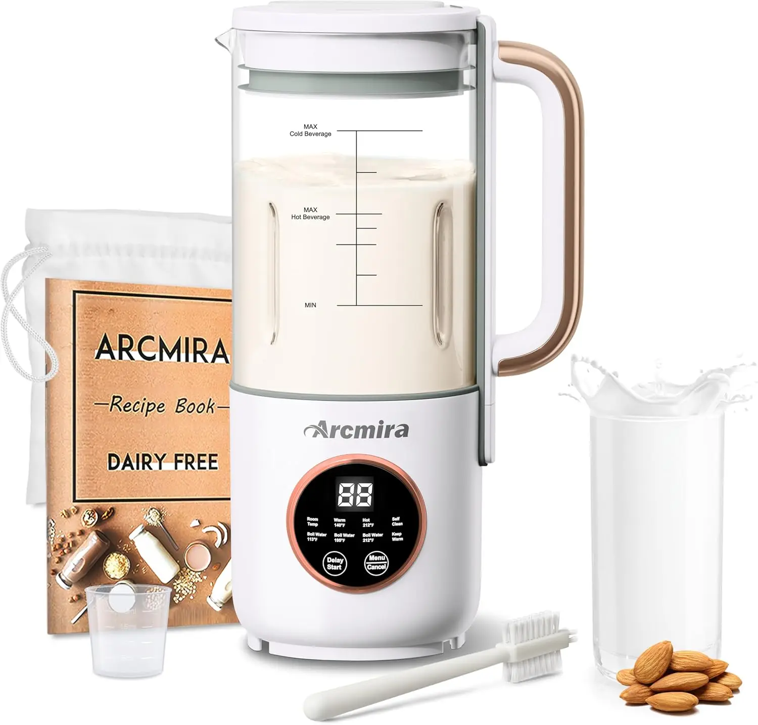 

Automatic Nut Milk Maker, 35 oz(1000ml) Homemade Oat, Soy, Plant-Based and Dairy Free Beverages, Almond Milk Maker wi
