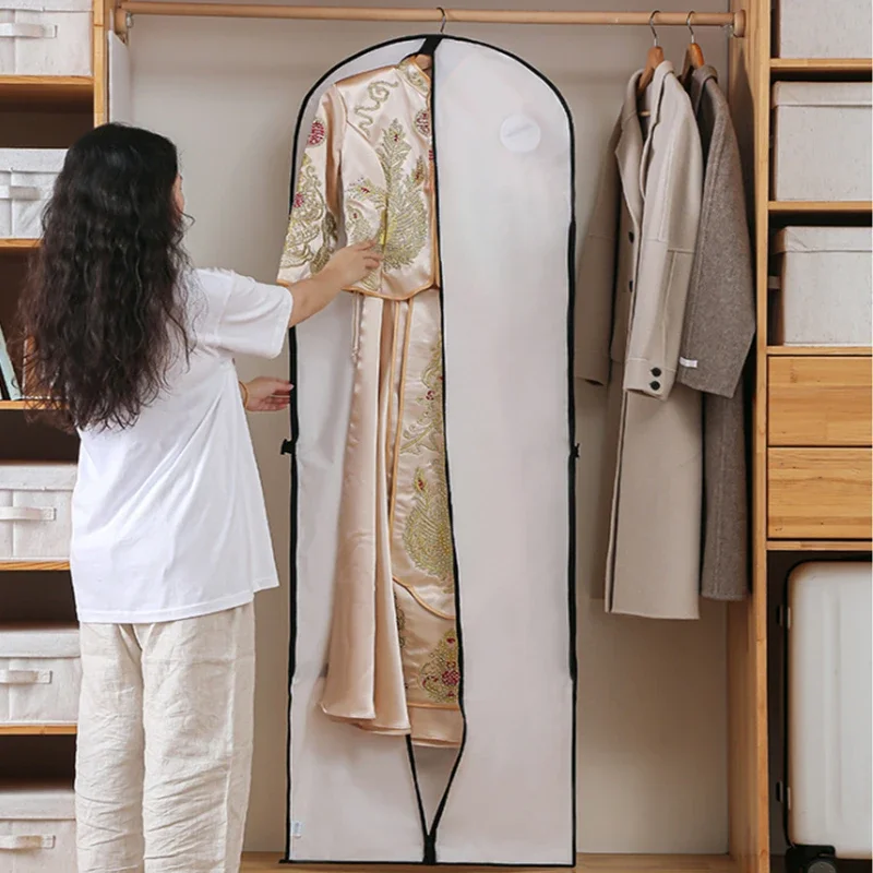 60x180cm Kleidung Staubschutz Kleidungsstück Anzug Kleid Jacke Kleidung Mantel Staubdichte Abdeckung Schutz Reisetasche Anzug Hochzeitskleid Abdeckung – Detail 13