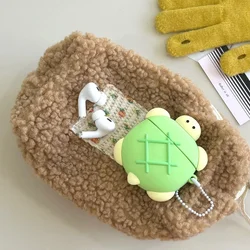 Cute Little Turtle with Bracelet Silicone Wireless Headphone Case Suitable for Airpods1/2/3/4/pro Fashion Earphone Accessories