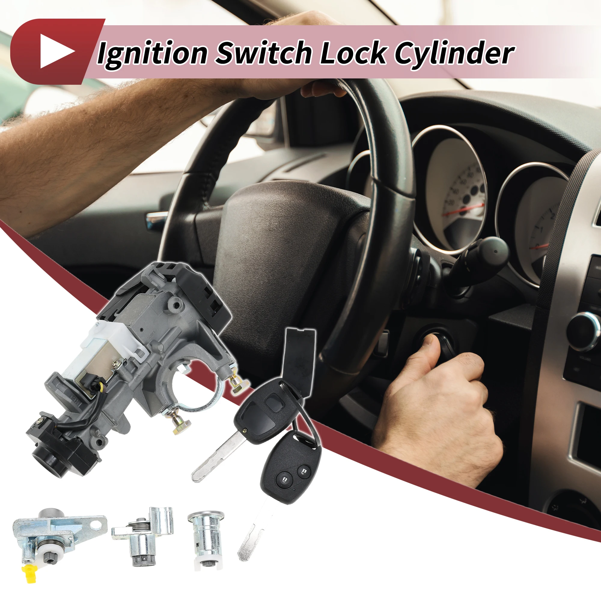 

UXCELL No 0650SAAG30 Цилиндр замка зажигания для Honda Civic 2006-2011 Замок цилиндра переключателя зажигания 1 комплект