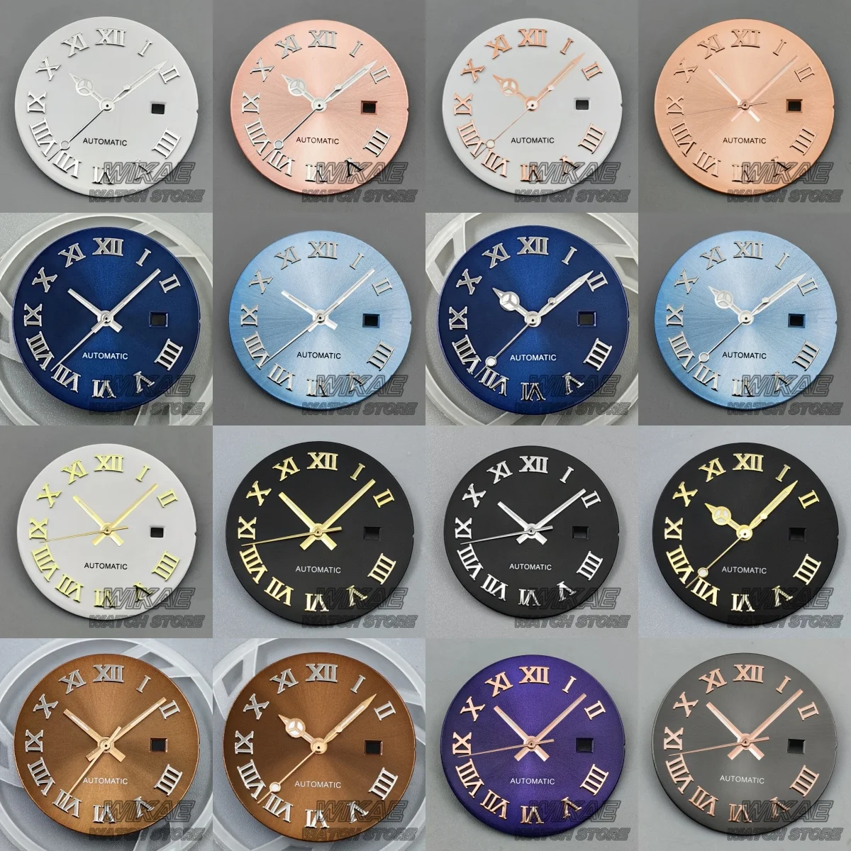 24.5 مللي متر الرقم الروماني سيدة ساعة الطلب اليد مجموعة أمة الله الجليد الأزرق الوردي البحرية ساعة الطلب ل NH05 ساعة يد تعمل بالحركة جزء صالح 31 مللي متر